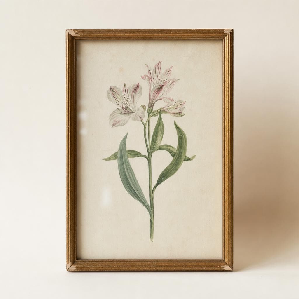 Framed botanical print, gilt frame