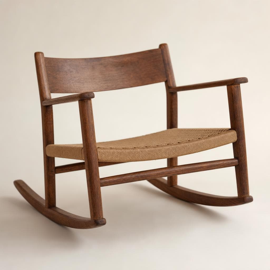 Mid-century walnut rocking chair