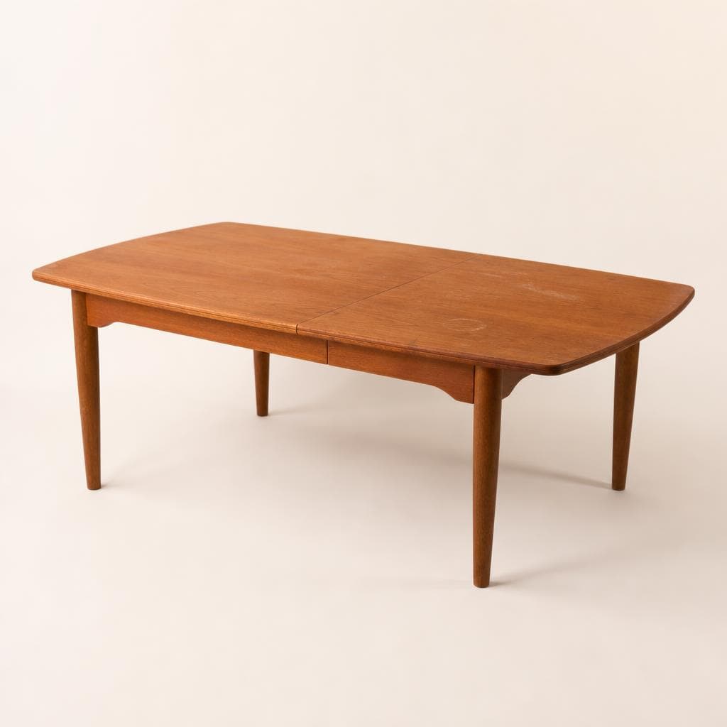 Teak extendable dining table