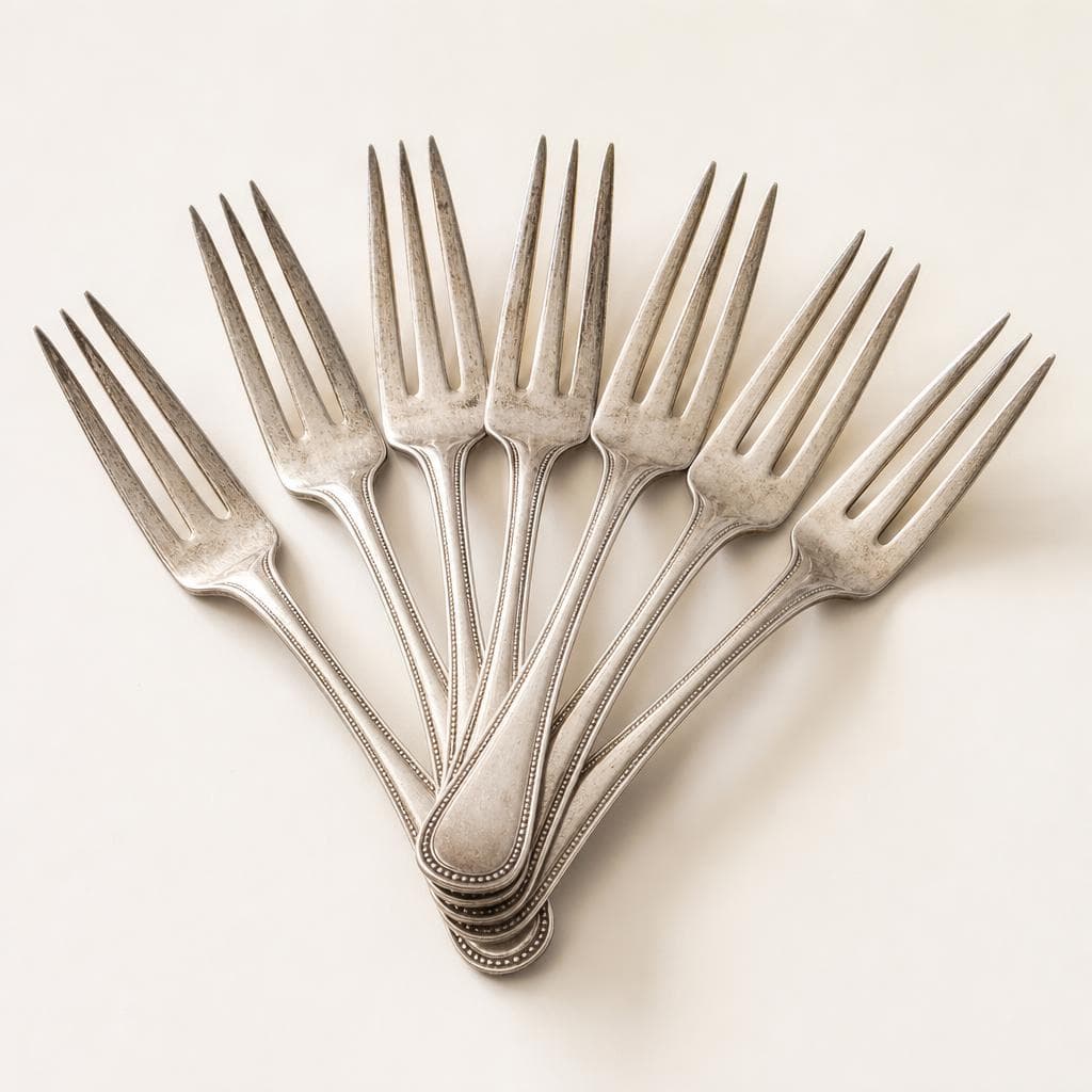 Vintage silver plate flatware set, 42 pieces